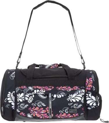 Спортивна сумка ALESSANDRO ELEPHANT Mate 55 см, 45 л, чорний з білим орнаментом, для фітнесу та подорожей