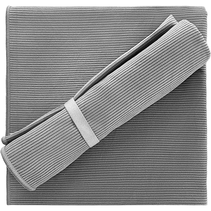 Рушник Miqio Sport з мікрофібри, структурований, ультралегкий та швидковисихаючий | для спорту, відпочинку, подорожей | 90 x 200 см, темно-сірий + коробка