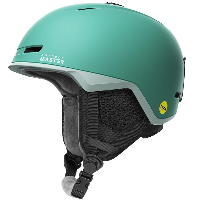 Шолом для сноуборду та лиж OutdoorMater MIP унісекс, вентиляційний затискач, полікарбонат та EPS, м'ятно-зелений, розмір S