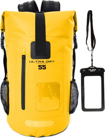 Водонепроникний рюкзак Dry Bag преміум-класу 35/55L, мішок для телефону, ідеальний для водних видів спорту та відпочинку (жовтий, 55 літрів)