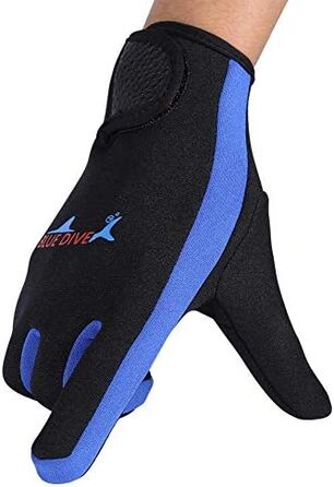 Рукавички для дайвінгу, снорклінгу та каякінгу: пара, 3 кольори, неопренові, 5 пальців, для водних видів спорту (M, темно-синій)