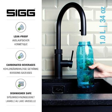 Пляшка для води Sigg Total Color ONE Tritan 600 мл/1 л: для газованих напоїв, легка, герметична, без BPA, придатна для миття в посудомийній машині