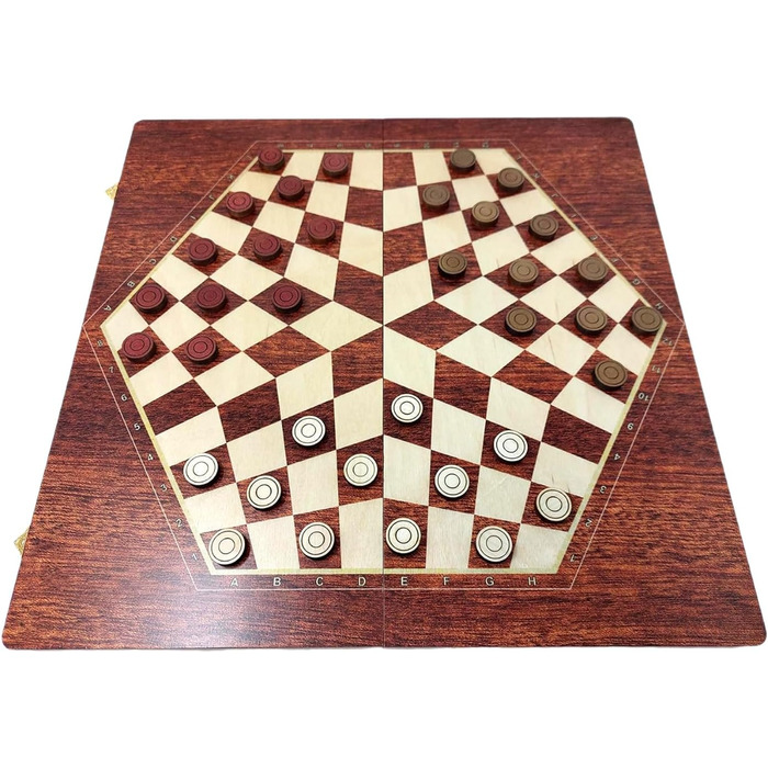 Дерев'яний 3-в-1 набір: шахи, нарди, шашки ChessEbook, 48x48 см, складаний, ручна робота