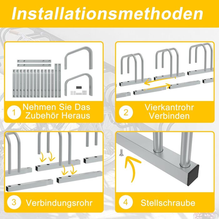 Підставка для велосипедів HENGMEI на 6 велосипедів, сталева, для шин 30-65 мм, настінний/підлоговий монтаж