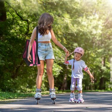 Сумка для роликів та ковзанів для дітей, рожева, з регульованими ремінцями та відділеннями