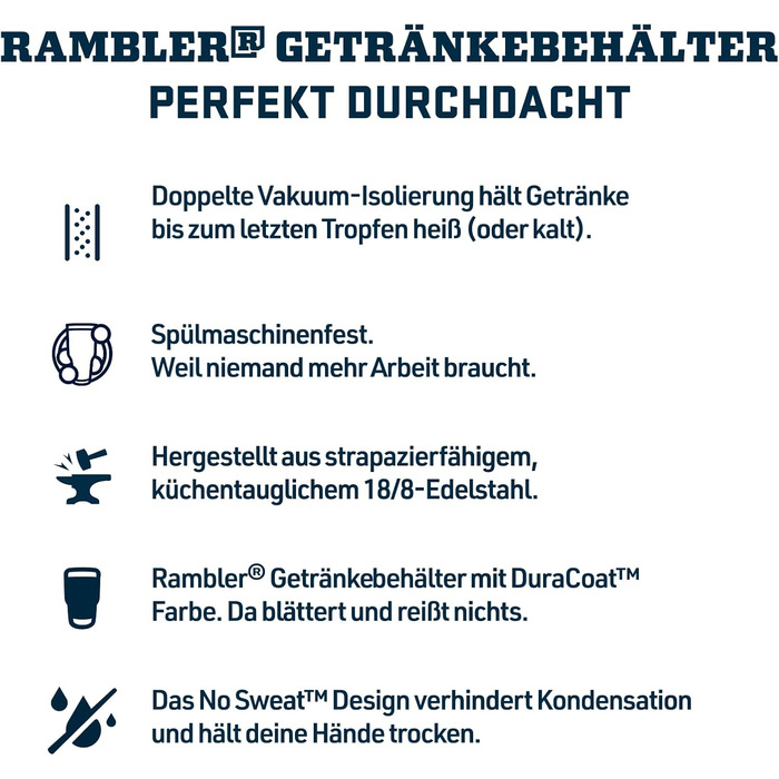 Термофляга YETI Rambler 16 oz (473 мл) з кришкою Commuter, нержавіюча сталь, Navy