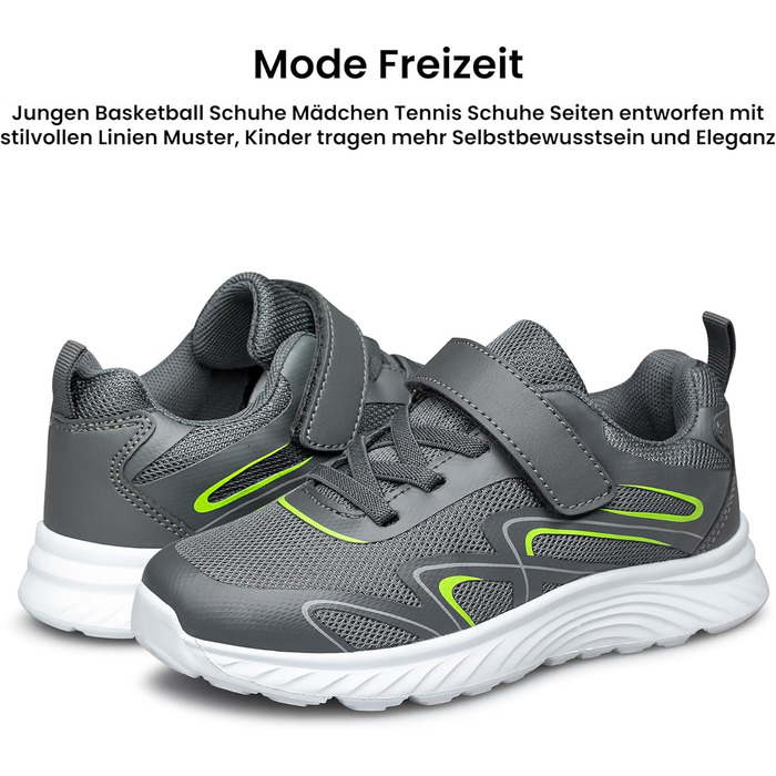 Дитячі кросівки Raoendis для хлопчиків та дівчаток: зручні, дихаючі, легкі спортивні тари для занять спортом та активного відпочинку (26 EU, темно-сірий)