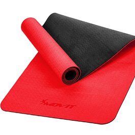 Килимок для гімнастики та йоги MOVIT, 190x100x0.6 см, антиковзкий, екологічний, 12 кольорів (Червоний)