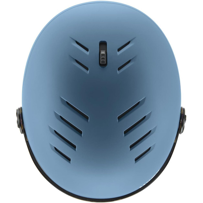 Гірськолижний шолом uvex Wanted Visor для жінок і чоловіків, міцний, з візором, синій матовий, розмір 59-61 см