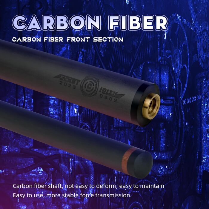 Little Monster Karbonfaser Break & Jump Queue (3 частини), 553 г, 12.9 мм, з чохлом, синій, темно-синій