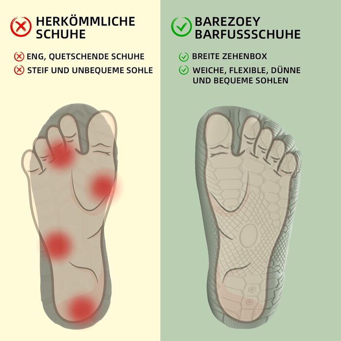 Босі кросівки для жінок та чоловіків: водяні, для ходьби, плавання, трейлраннінг, фітнес. Розміри 42 EU, чорний/синій.