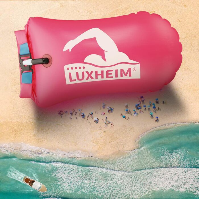 2 шт. Буйки для плавання Schleppschwimmer, сигнальний буй для відкритих вод, водонепроникний Dry Bag, надувний ПВХ буй для триатлону (Помаранчевий/Рожевий)