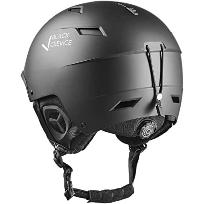 Чорний гірськолижний шолом GERLOS I з вентиляцією для чоловіків та жінок | Унісекс, регульований, з тримачем для маски | Розмір S (51-53 см)