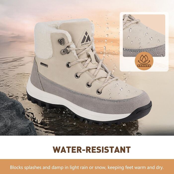 Чоботи жіночі зимові Mishansha, утеплені, антиковзаючі, розмір 36-42 (Бежевий, 37 EU)