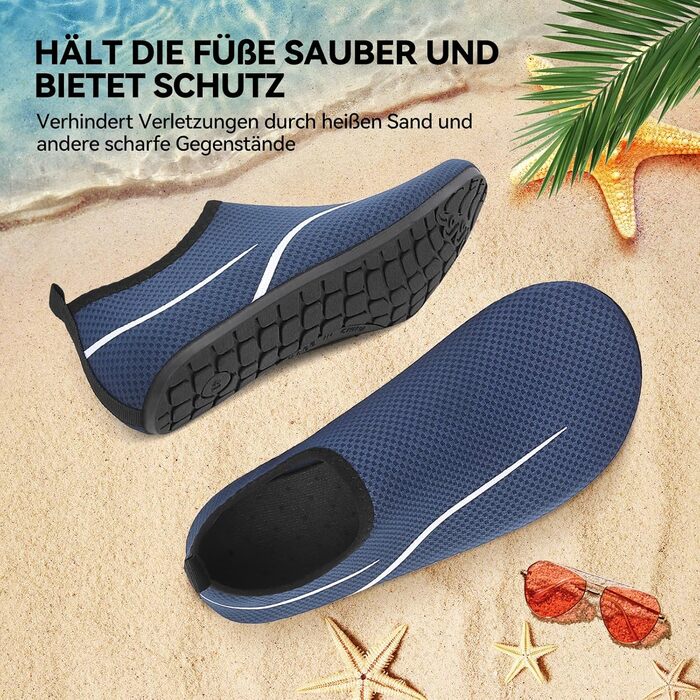 Чоловічі та жіночі водяні черевики для плавання та серфінгу. Дихаючі, швидковисихаючі, унісекс (35 EU, синій)