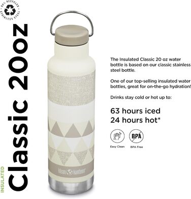 Пляшка для води Klean Kanteen Classic VI Salinen 592 мл, нержавіюча сталь