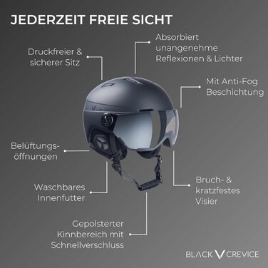 Шолом гірськолижний Black Crevice Calgary з візором, білий матовий/сріблястий, S/M (54-57 см)