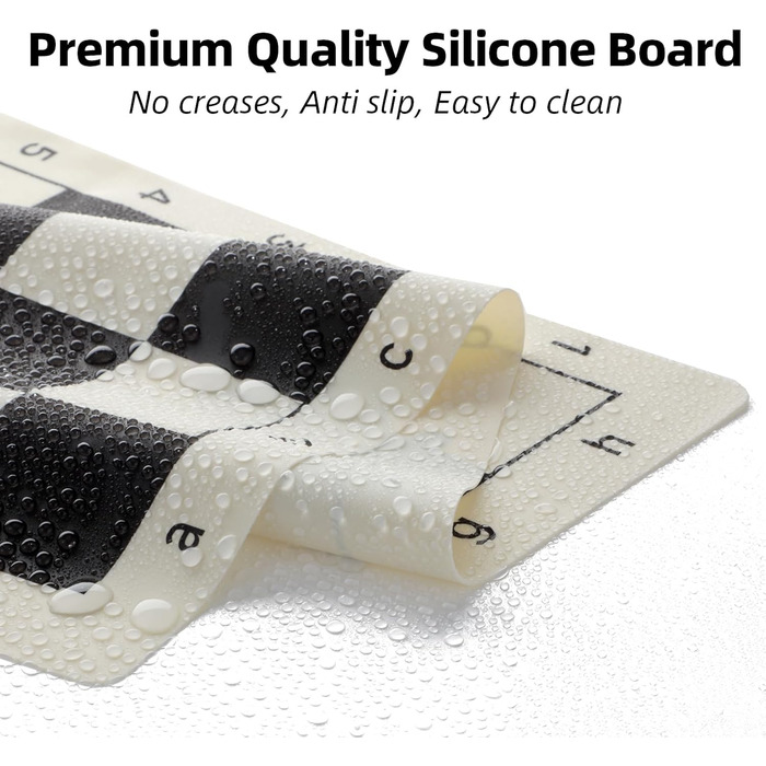 Набір шахів зі складною дошки з силікону, 50,8 см, фігури з вагою, висота короля 9,8 см, 2 додаткові королеви, складана дошка, портативний набір для подорожей та турнірів, з сумкою