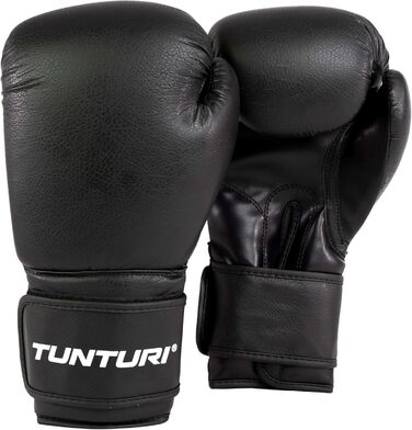 Боксерські рукавички Tunturi Allround 10oz для тренувань на мішку, різних єдиноборств і спарингу, жорсткий PU, чорні/білі