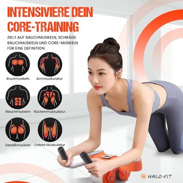 Ролер для пресу HALOFIT - ергономічний тренажер для всього тіла | Ролик для пресу з пружиною | Колесо для пресу | Ролер для пресу HALOFIT | Тренажер для кора