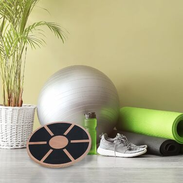 Дерев'яна баланс-дошка Relaxdays 8 x 40 см, Натуральний/Чорний