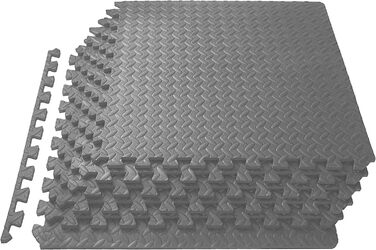Захисні мати-пазли Meisterhome 60x60x1 см, 15 шт, антрацит, набір для підлоги 5,4 м² – підкладка для спортзалу, фітнесу, тренувань, спортмат, підлогова захисна мата