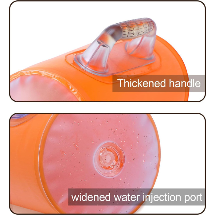 Гідравлічні гантелі Deiris, набір для заповнення водою, вага до 14 кг/пара, для силових тренувань та фітнесу, помаранчевий колір, пара 10 кг