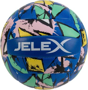 JELEX Волейбольний м'яч для пляжного волейболу, розмір 5, для гри в приміщенні та на вулиці, підходить для початківців, професіоналів, молоді та дорослих, тренувальний м'яч, зелений (блакитний)