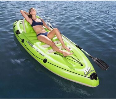 Надувний каяк Bestway Hydro-Force Koracle для риболовлі, комплект: весло, ручний насос, сумка, 1-місний, різні стилі