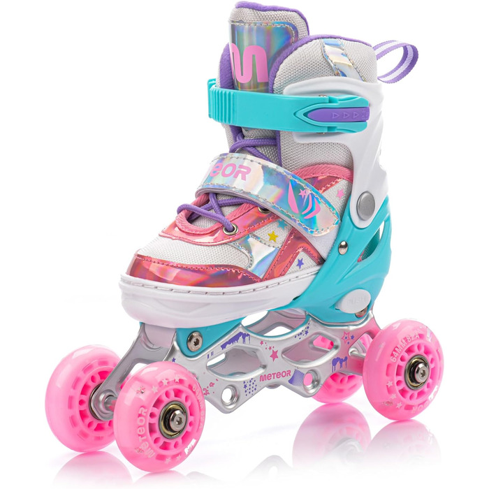 Дитячі ролики Meteor Vertellbare 4-в-1 – ролики-інлайни для дітей, ABEC-7, PU-колеса, алюмінієвий фрейм, розміри XS-37 (Lunar)
