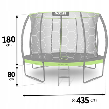 Садовий батут Neo-Sport 14ft/435см з внутрішньою захисною сіткою