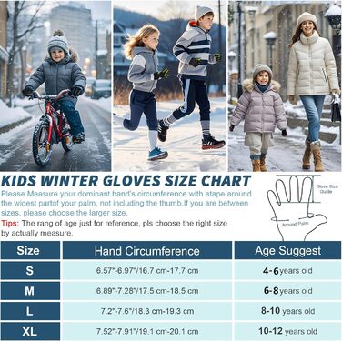 Дитячі зимові рукавички Softshell, водонепроникні, теплі спортивні рукавички для їзди на велосипеді та катання на конях, флісові рукавички для активного відпочинку, чорно-рожеві для хлопчиків та дівчаток L