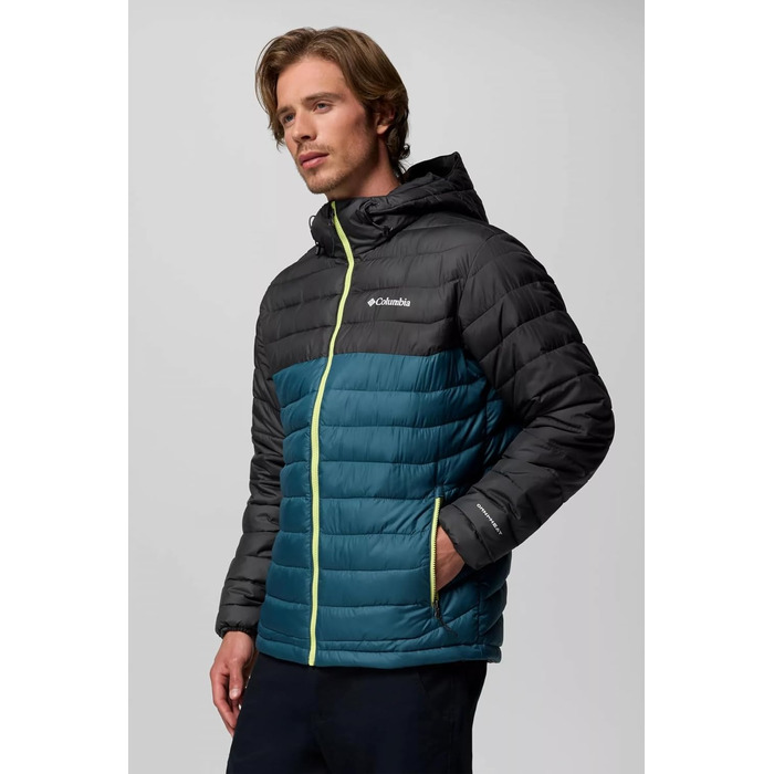 Чоловіча утеплена куртка з капюшоном Columbia Powder Lite (Everblue, Hai, XXL)