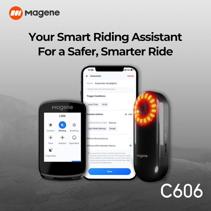 Велокомп'ютер Magene C606 з GPS, сенсорний екран 2,8