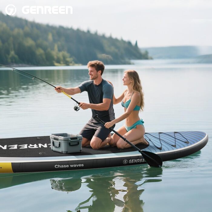 Надувне SUP-борд Extra Groß для всіх рівнів підготовки, 335x86 см, з аксесуарами, камера, 3 фіни