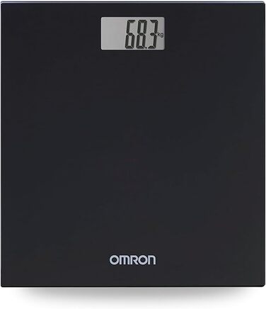 OMRON HN289 електронна вага для людей з великим LCD-дисплеєм і нековзними ніжками, ультратонка чорна вага для тіла