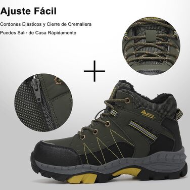 Зимові чоботи ASTERO для хлопчиків 31-38, снігоступи, дитячі черевики для походів з металевими шипами, утеплені, нековзні (A Grün, 31 EU)