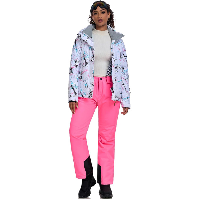 Комплект зимового одягу HOTIAN Daen: водонепроникний, вітронепроникний, для катання на лижах та сноуборді, походів та альпінізму (M, 2 кольори + рожевий)