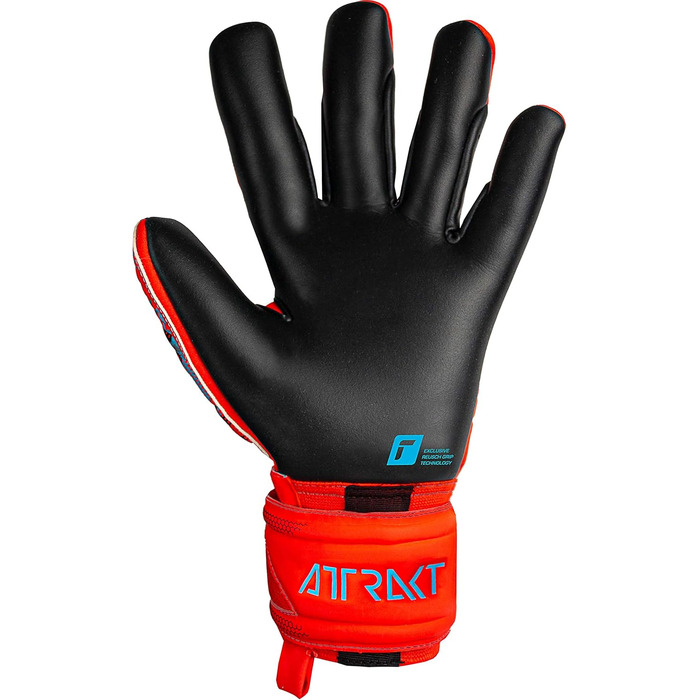 Воротарські рукавички Reusch Attrakt Gold X для дорослих, з відмінним зчепленням, внутрішнім швом, розмір 8, червоно-синьо-чорні