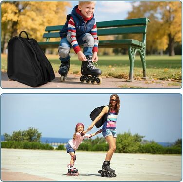 Сумка для роликів Flintronic, сумка для інлайнів, сумка для скейтборду, сумка для ковзанів з регульованим плечовим ременем, велика місткість (чорна)