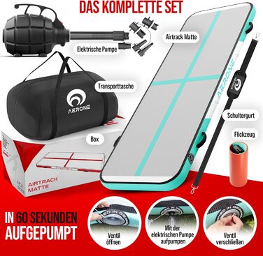 Надувний килимок для гімнастики Airtrack - 3м, 4м, 5м, 6м | Килимок для акробатики, гімнастики вдома та на вулиці | Airtrack