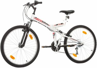 Складаний велосипед Probike Multibrand 26 дюймів, 18 швидкостей, повна амортизація, для чоловіків, жінок та підлітків, чорний з червоним, зріст 160-180 см
