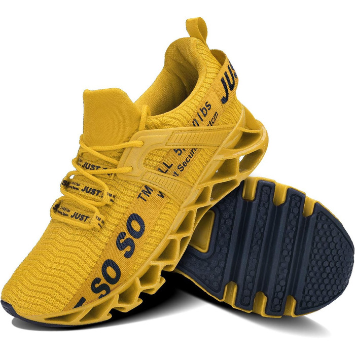 Чоловічі кросівки для бігу JSLEAP: дихаючі, легкі, для занять спортом та вуличної бігової стилістики (41 EU, 1 Жовтий)