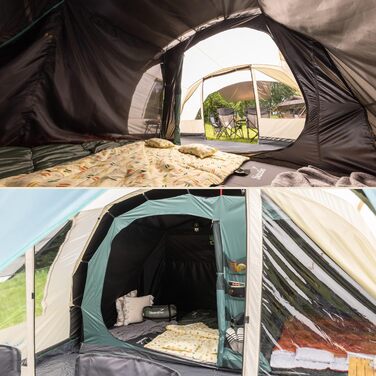 Намет Skandika Hafslo Sleeper Protect для кемпінгу 4/5/6 осіб, водонепроникний, з інтегрованим дном (5000 мм), з тамбуром, чорна спальня. Сімейний намет.
