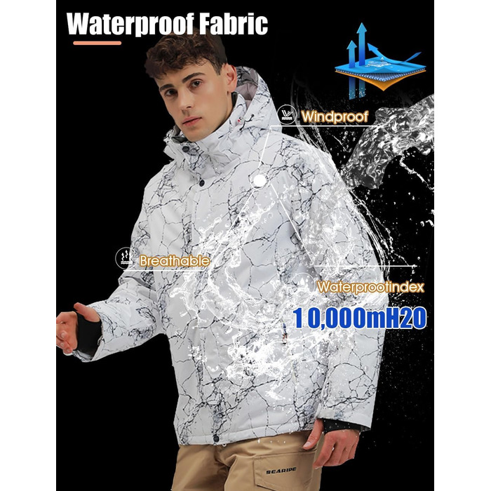 Чоловічий зимовий комбінезон для сноубордингу та катання на лижах. Водонепроникний, вітростійкий, теплий. XL, чорний.