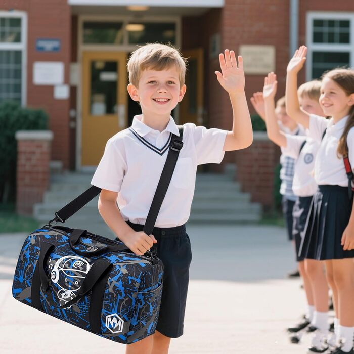 Спортивна сумка для дітей з відділенням для взуття та мокрих речей. Дитяча пляжна сумка для хлопчиків та дівчаток. Сумка для плавання, подорожей, фітнесу (Принц Graffiti Blue)
