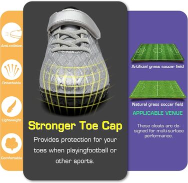 Дитячі футбольні бутси Kinder для залу та вулиці: Indoor/Outdoor, Kunstrasen, Futsal, 32 EU, Сріблясті