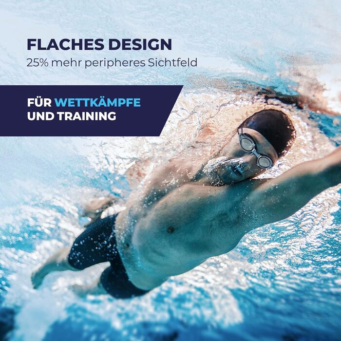 Професійні дзеркальні плавальні окуляри Proswims для дорослих, чоловіків і жінок, з антифогом, у футлярі, сірі