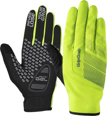 Велосипедні рукавички GripGrab Ride Windproof - жовті, Hi-Vis, осінь/весна, тонкі, з підкладкою