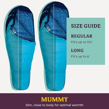Сплячий мішок Marmot Trestles 15 для жінок, French Blue/Harbor Blue, зріст 168 см